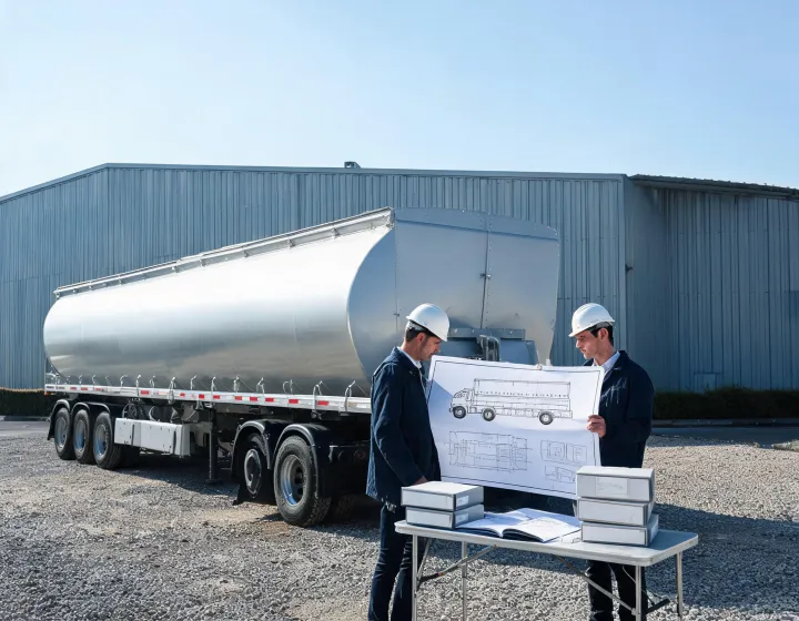 Procurement team reviewing a bulk trailer specification